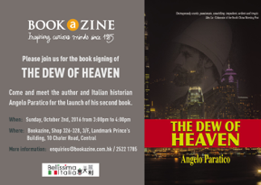 2 October - Book signing of “The Dew of Haeven”, by Angelo Paratico